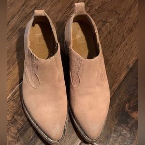 Frye Billy Pink Suede Shoe Booties 7.5
